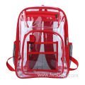 Custom large capacity stadium safety transparent bag waterproof clear pvc backpack function school bag with logo